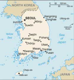 Mapa da Coreia do Sul