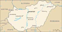 Mapa da Hungria