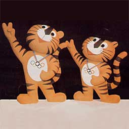 Mascote dos Jogos Olímpicos de Verão - Seul 1988 - Tigres Hodori e Hosuni