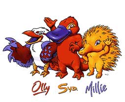 Mascote dos Jogos Olímpicos de Verão - Sydney 2000 - Olly, Sid e Millie