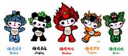 Mascote dos Jogos Olímpicos de Verão - Pequim 2008 - Beibei, Jingjing, Huanhuan, Yingying e Nini 