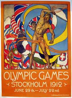 Pôster dos Jogos Olímpicos de Verão - Estocolmo 1912