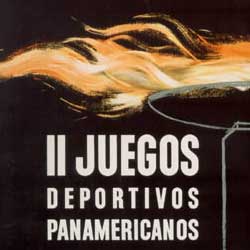 Histria dos Jogos Pan-Americanos - Detalhe do pster dos primeiros Jogos Pan-Americanos - Buenos Aires - 1951