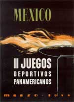 Pôster dos Jogos Pan-Americanos da Cidade do México 1955