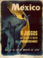 Segundo pôster dos Jogos Pan-Americanos da Cidade do México 1955