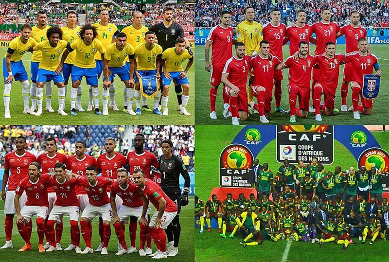 Selees do Brasil, Srvia, Sua e Camares. As selees do Grupo G da Primeira Fase da Copa do Mundo de Futebol de 2022 no Catar (Qatar) - Fotos: Granada, Edgar Breshchanov, Kirill Venediktov e Ben Sutherland