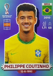 Figurinha de Philippe Coutinho - Jogador da Seleção Brasileira não convocado à Copa do Mundo de Futebol de 2022 no Catar (Qatar) - Foto: Panini/Divulgação