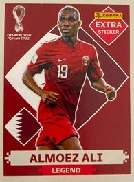 Figurinhas extras de Almoez Ali do Álbum de figurinhas da Copa do Mundo de Futebol - Foto: Panini/Divulgação