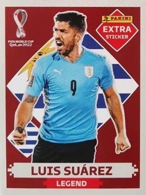 Figurinhas extras de Luis Surez do lbum de figurinhas da Copa do Mundo de Futebol - Foto: Panini/Divulgao