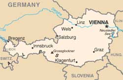 Mapa da Áustria