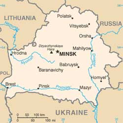 Mapa da Bielorrússia (Belarus)