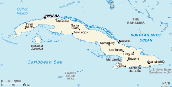 Map of Cuba