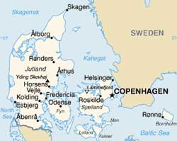 Mapa da Dinamarca