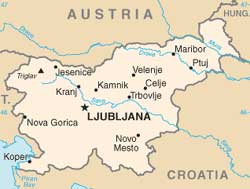 Mapa da Eslovnia