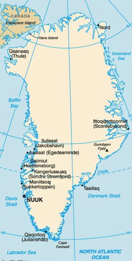 Mapa da Groenlndia