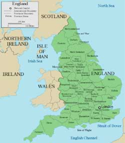 Mapa da Inglaterra