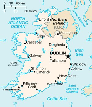 Mapa da Irlanda