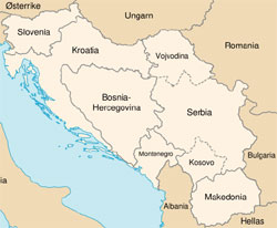 Mapa da Iugoslávia