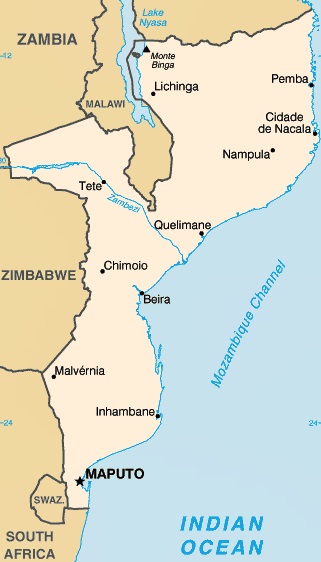 Mapa de Moçambique