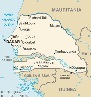 Mapa do Senegal