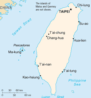 Mapa de Taiwan