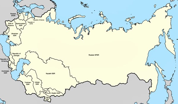 Mapa da União Soviética (URSS)