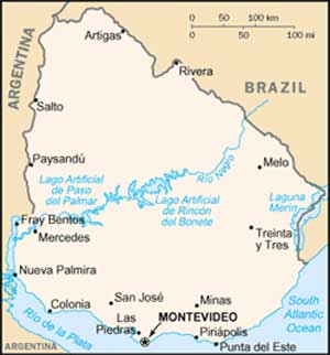 Mapa do Uruguai