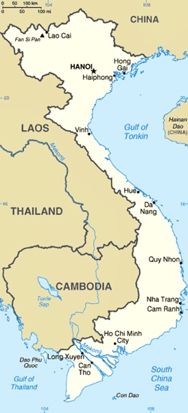 Mapa do Vietnã