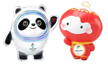 Bing Dwen Dwen e Shuey Rhon Rhon - Mascotes dos Jogos Olímpicos de Inverno - Pequim, China 2022