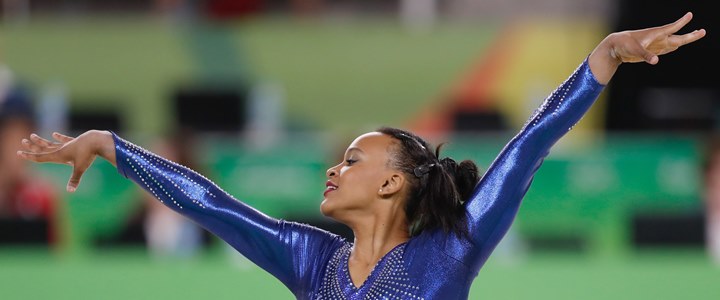 Rebeca Andrade na final por equipes da ginstica artstica feminina nos Jogos Olmpicos do Rio de Janeiro de 2016 - Foto: Agncia Brasil Fotografias