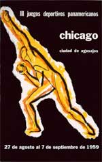 Pôster dos Jogos Pan-Americanos de Chicago - 1959