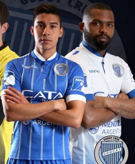 Uniformes 1 e 2 do Godoy Cruz na Copa Libertadores da América 2017