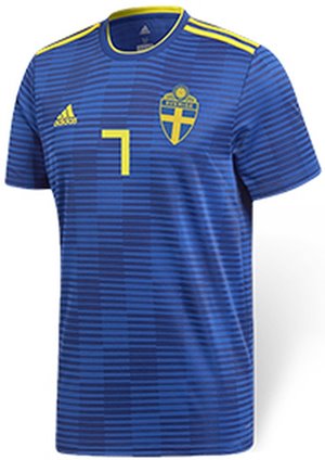 Uniforme 2 da Seleo da Sucia para a Copa do Mundo de 2018