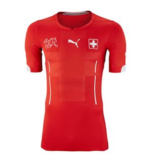 Uniforme 1 da Seleção da Suíça para a Copa do Mundo de 2014